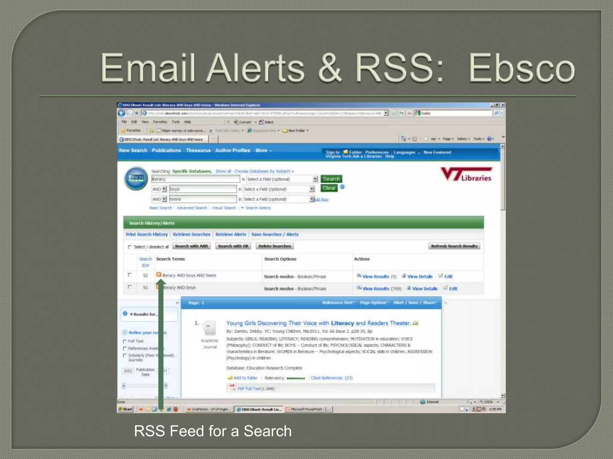 RSS Feed for a Search
 
