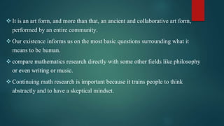 Research mathematics education new | PPTX