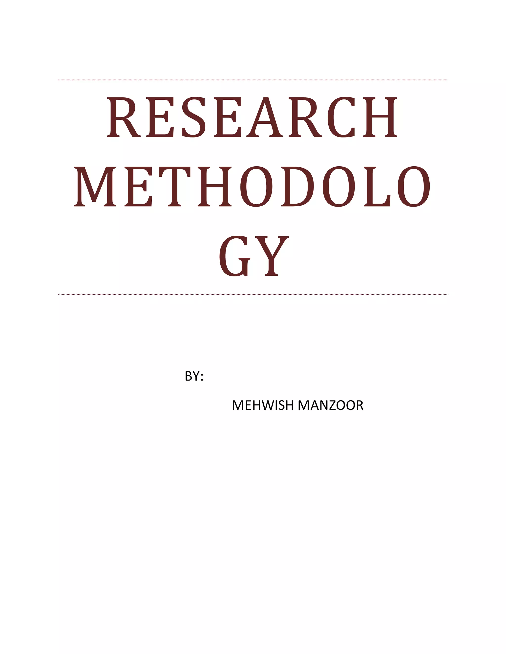 Research methdology mcqs | DOCX