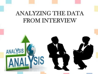 ANALYZING THE DATA
FROM INTERVIEW
 