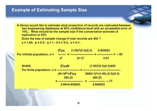 32
Example of Estimating Sample Size
 