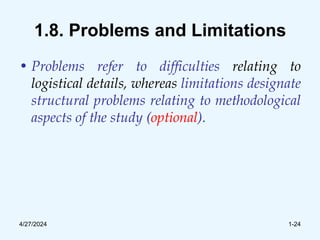 Problems And Limitations Research Method Research Proposal for Engineering | PDF