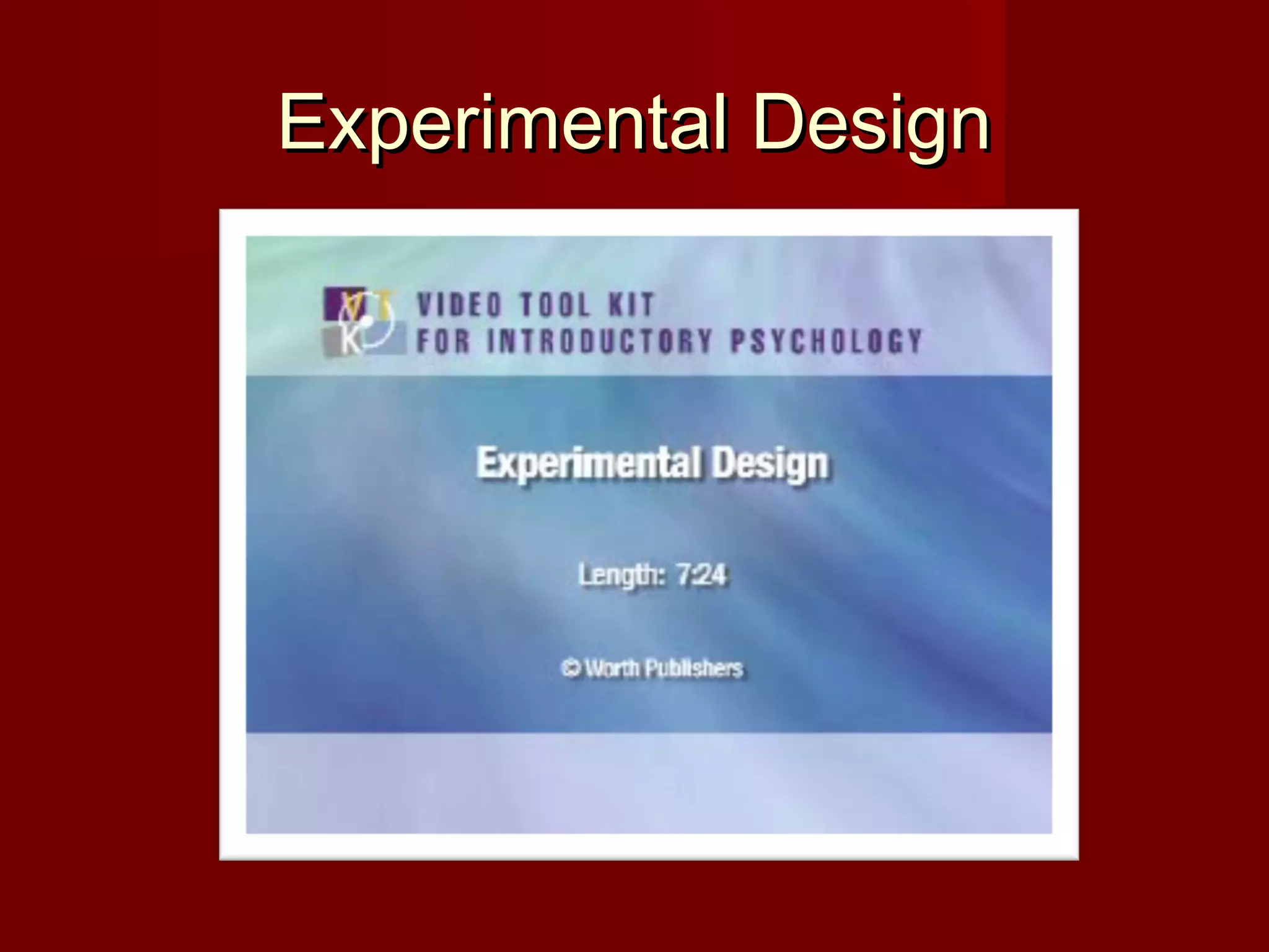 Experimental DesignExperimental Design
 