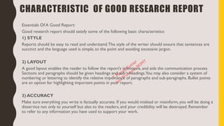 Research methodlogy unit-v-reseach report for B.com, BBA, MBA and other ...