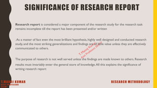 Research methodlogy unit-v-reseach report for B.com, BBA, MBA and other ...