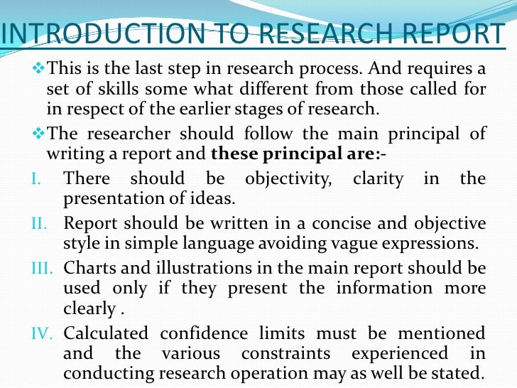 type of report in research methodology