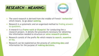 best definition of research