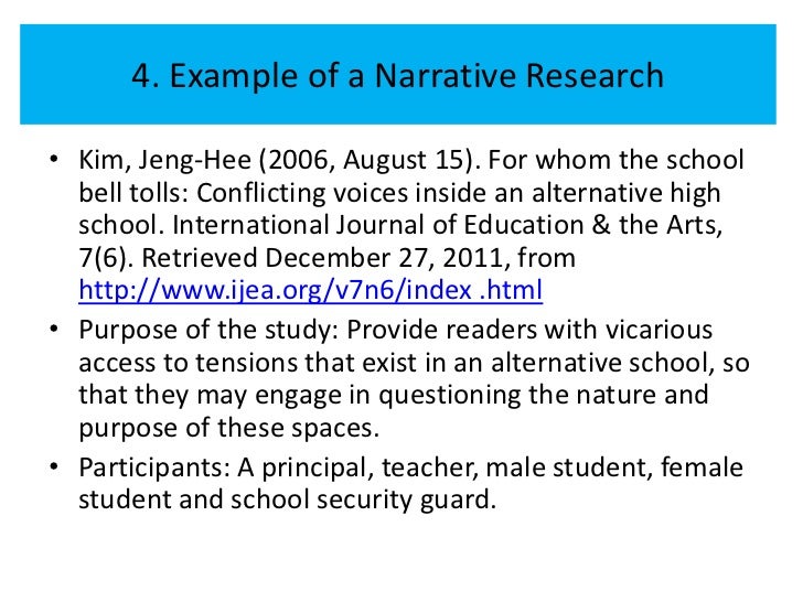 research narrative example