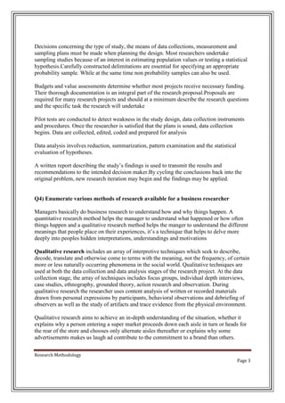 Undertake Study Research methodology | DOCX