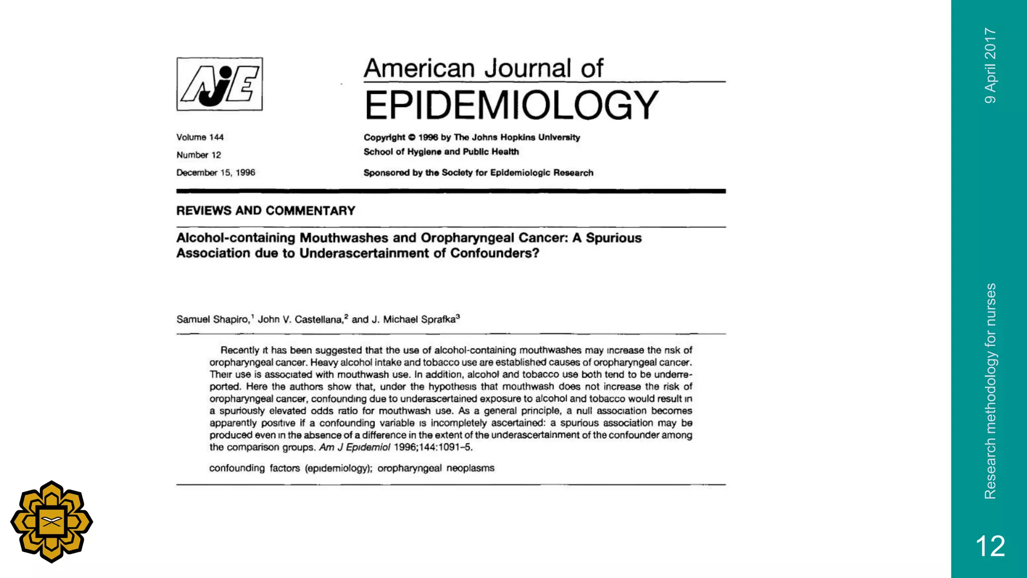 9April2017Researchmethodologyfornurses
12
 