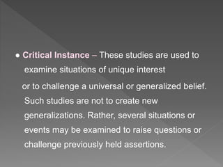 Critical Instance Example Research methodology | PPTX