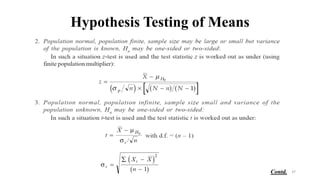Hypothesis Testing of Means
37
Contd.
 