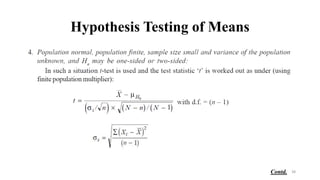 Hypothesis Testing of Means
38
Contd.
 
