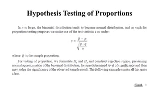 Hypothesis Testing of Proportions
45
Contd.
 