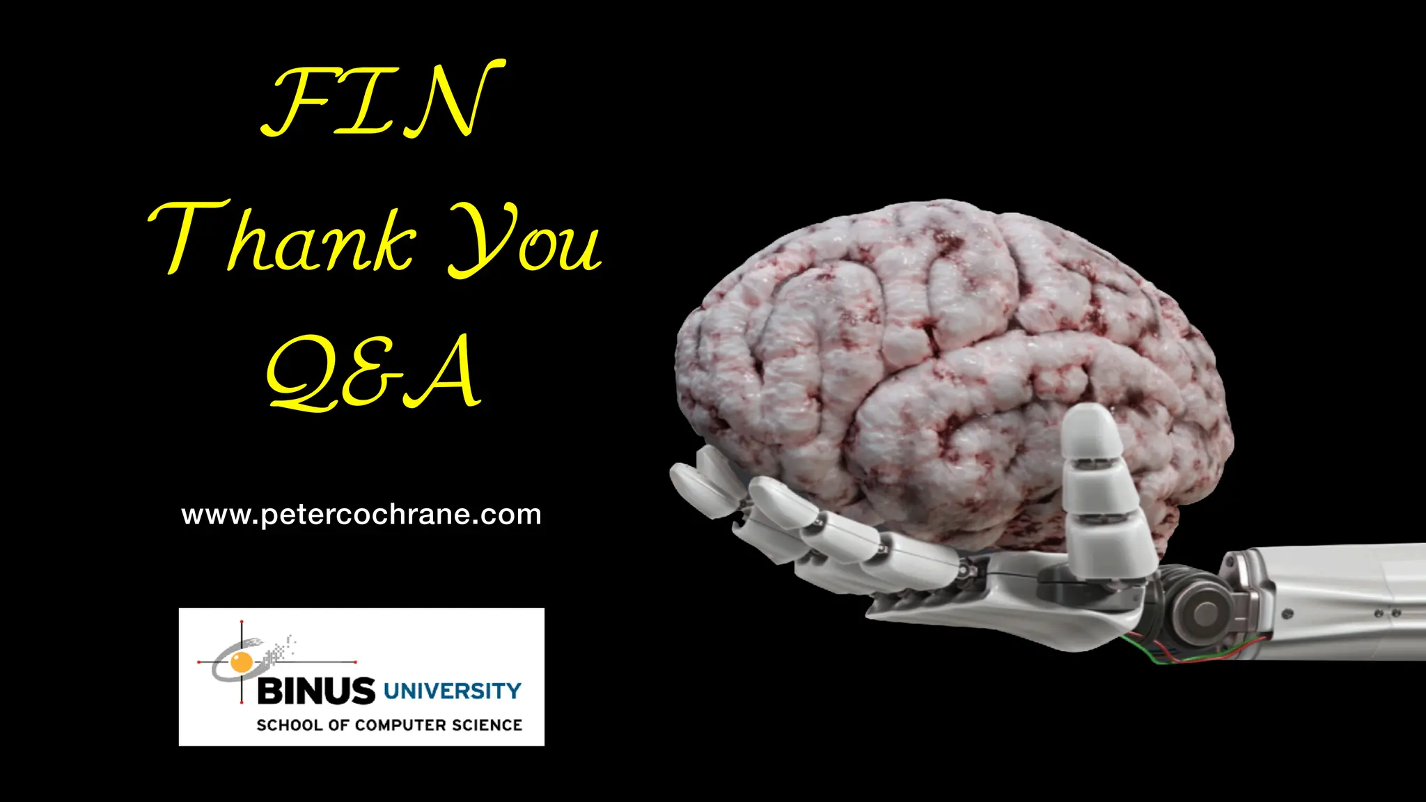 FIN
Thank You
Q&A
www.petercochrane.com
 