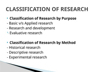 RESEARCH METHODOLOGY in subject research methodology | PPTX