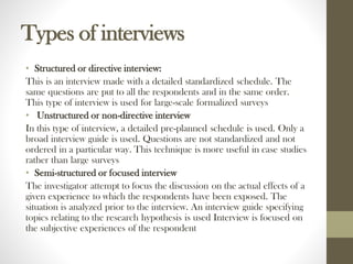 Non Direct Interviewing RESEARCH METHODOLOGY Notes for Engineering | PDF