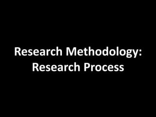 Research Methodology:
Research Process
 