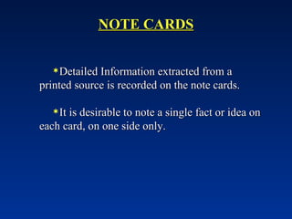 Primary Source Note Card Example Research methodology unit-1 | PPT