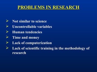Problems In Science Research methodology unit-1 | PPT