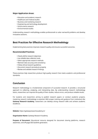 Methodology Application Comprehensive Guide to Research Methodology Basics and Applications | PDF