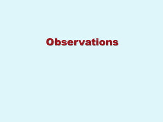 Observations
 
