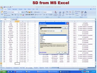SD from MS Excel
 