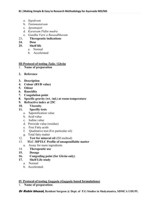 Research methodology for MD, MS, MD/MS (Ayurveda) and BAMS | PDF