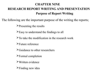 Method 9 Report Research Methodology Chapter nine. 9.pptx