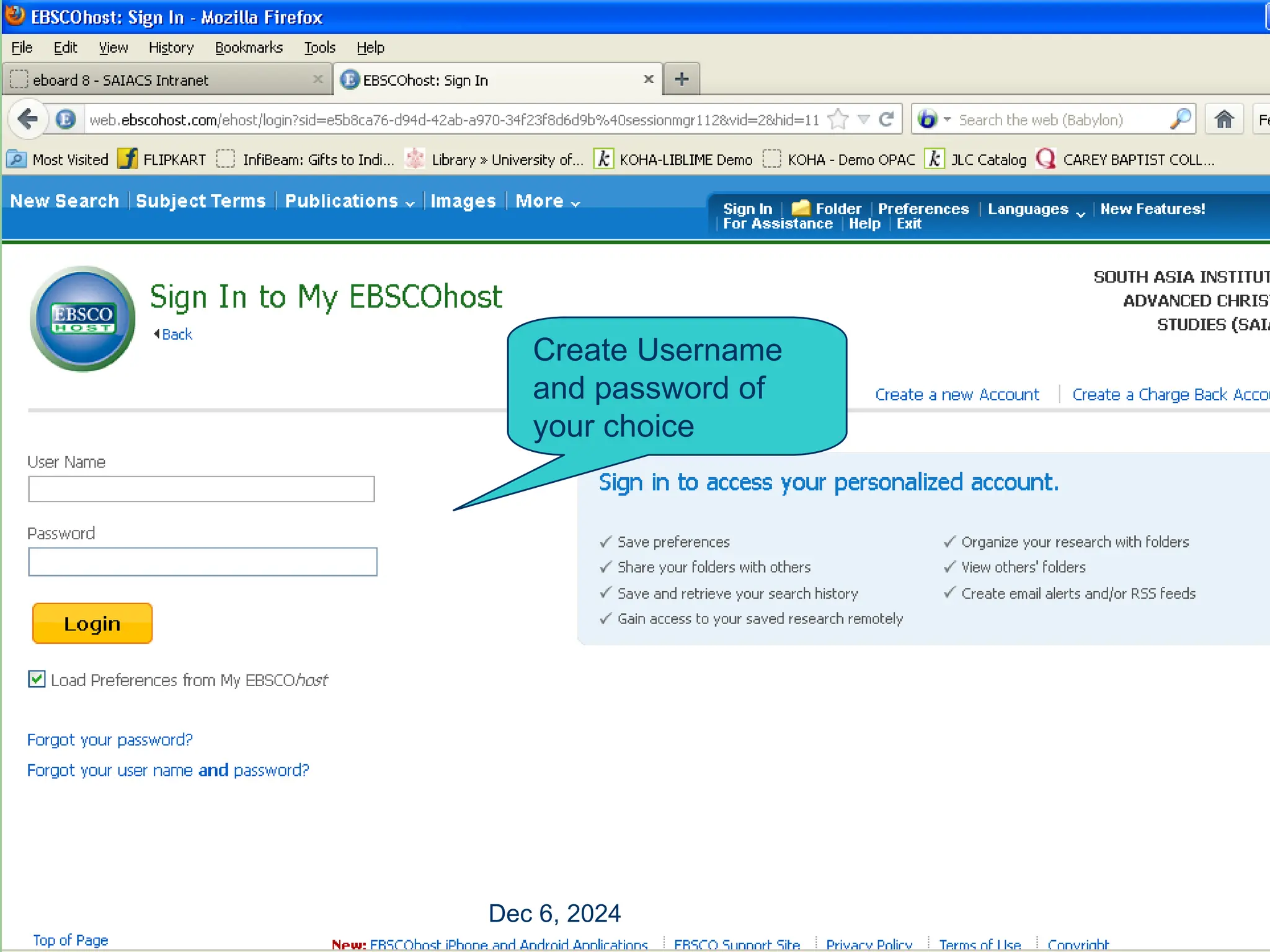 19
Create Username
and password of
your choice
Dec 6, 2024
 