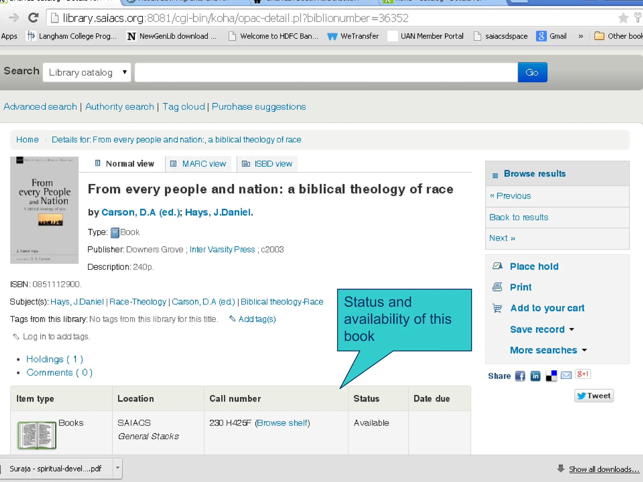 Dec 6, 2024
28
Status of this book
Status and
availability of this
book
 