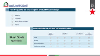 Likert Scale
Questions
 