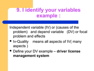 Iv Dv Model Example Research Methodology for Computing & ICT , Abaarso Tech 2025.ppt