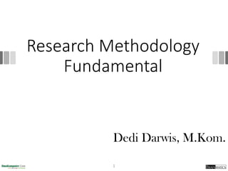 Research Methodology
Fundamental
1
Dedi Darwis, M.Kom.
 