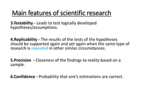 Science Involves Important Components Testability Research methodology in finance l1(2020) | PPTX