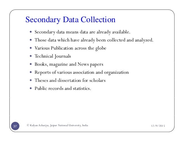 Dissertation methodology structure secondary data