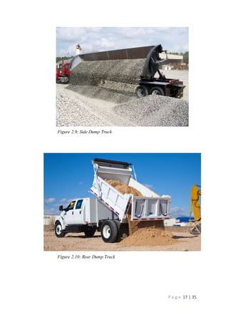 P a g e 17 | 35
Figure 2.9: Side Dump Truck
Figure 2.10: Rear Dump Truck
 
