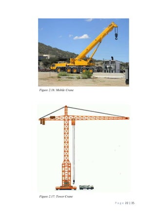 P a g e 22 | 35
Figure 2.16: Mobile Crane
Figure 2.17: Tower Crane
 