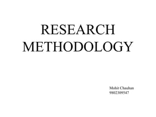 RESEARCH
METHODOLOGY
Mohit Chauhan
9802309547
 