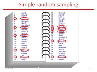 Simple random sampling
167
4/19/2024
 