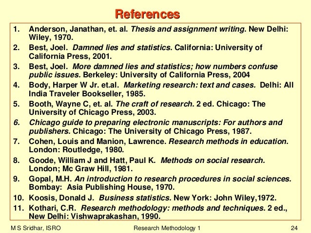 Thesis and assignment writing by anderson et al