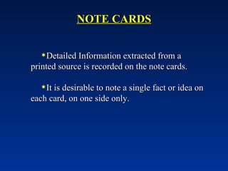 Note Card Report Method Research Methodology | PPT