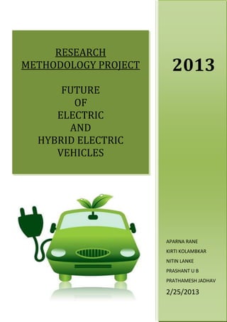 Project Report On Electric Vehicles