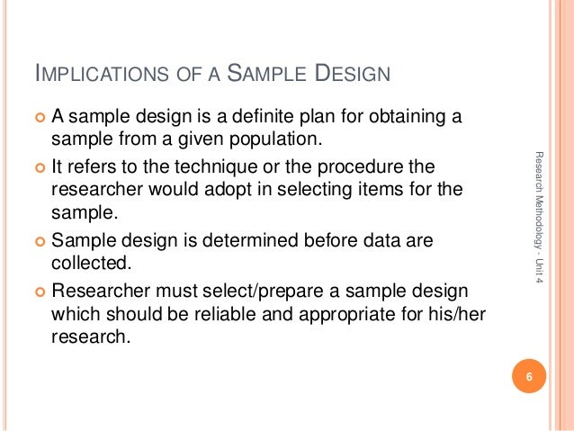 Research methodology – unit 4