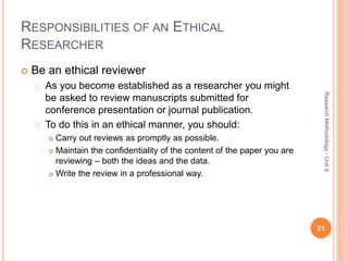Research methodology – unit 9 | PPTX