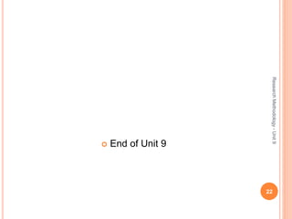 Research methodology – unit 9 | PPTX