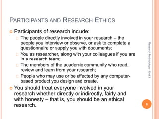 Research methodology – unit 9 | PPTX