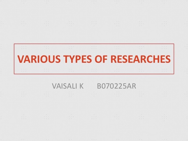 types of research types of research methods