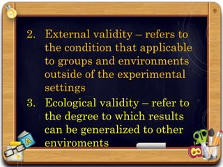 Research methods/ Threats to experimental validity | PPTX