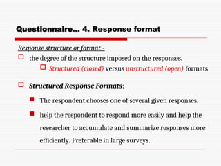 Structured Respones Research Methods - Chapter 5 (final version).ppt